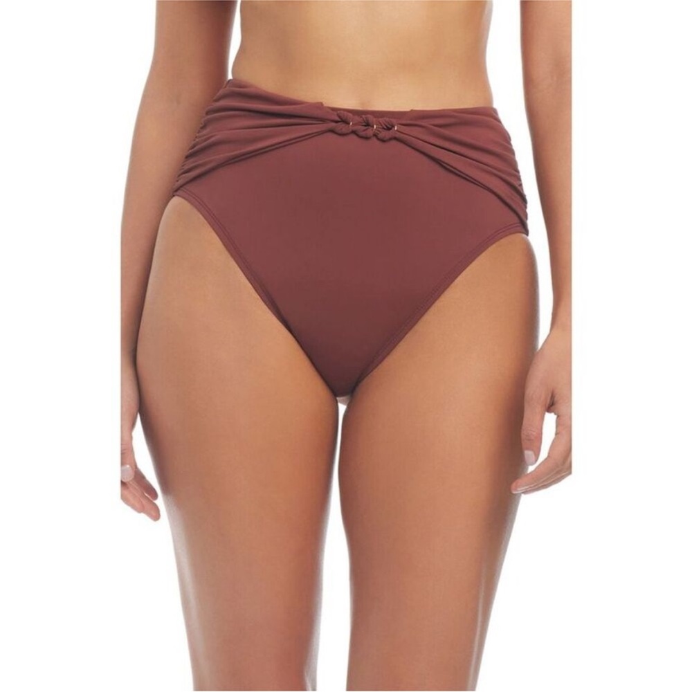 Bleu Rod Beattie Ring Master High Waisted Bikini Bottoms in Chipotle SZ 10 NWT